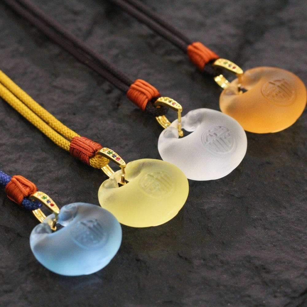 Fortune Blessing Liuli Pouch Pendant–Symbol of Prosperity, Good Fortune & Abundance