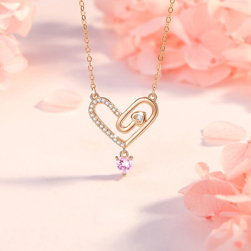 Heart Cubic Zirconia Necklace-Devoted Love