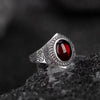 Zodiac Dragon Red Amber Silver Ring-Luck Prosperity