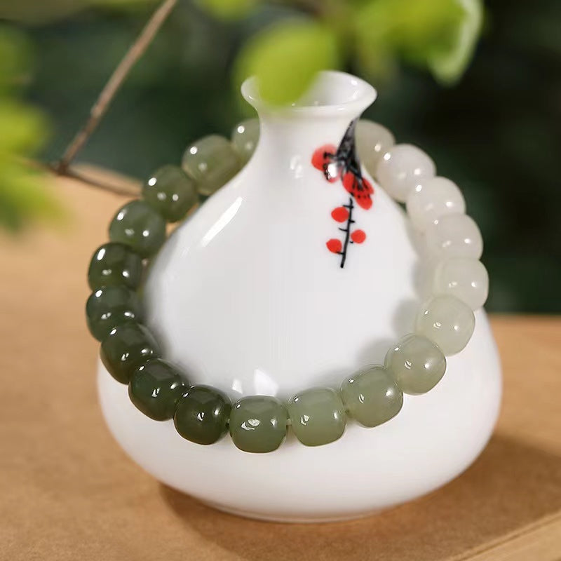 Barrel Beads Jadeite Bracelet-Inner Peace