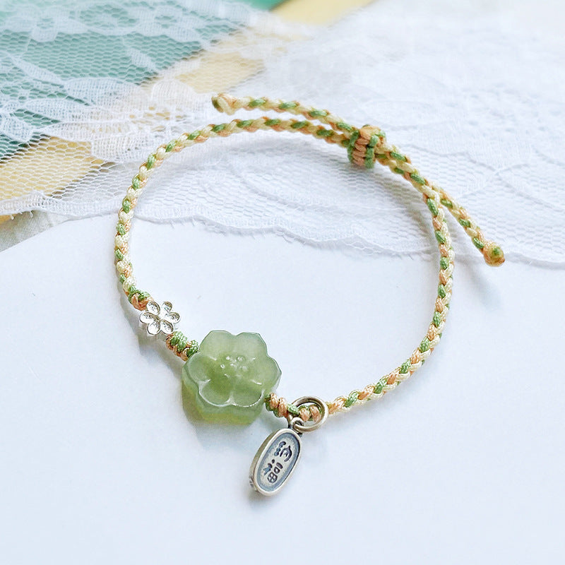 New Beginnings-Green Jade Lotus String Bracelet