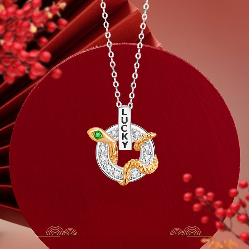 Snake Circle Necklace-Wisdom & Good Fortune
