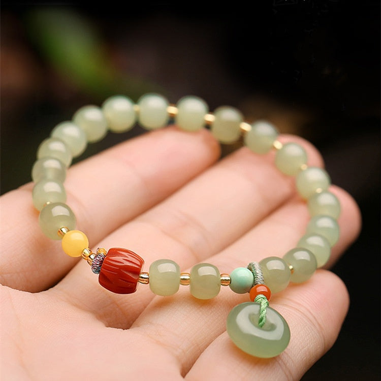 Inner Harmony-Nephrite Jade Ping An Kou Bracelet