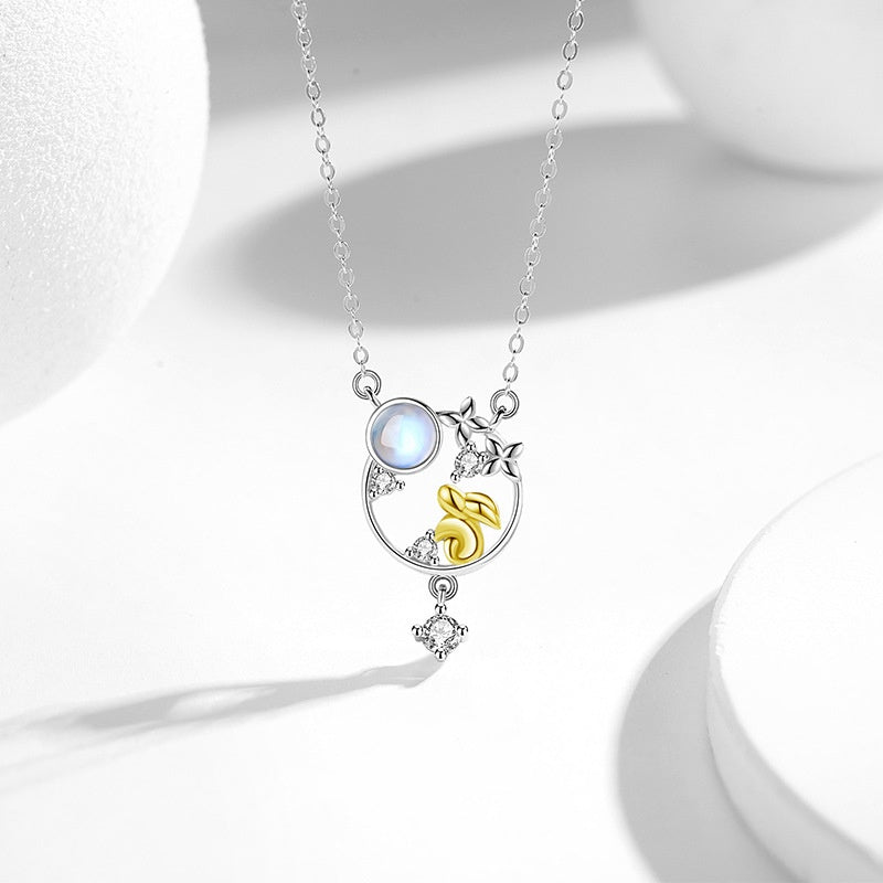 Steadfast Love-Moon Rabbit Sterling Silver Necklace