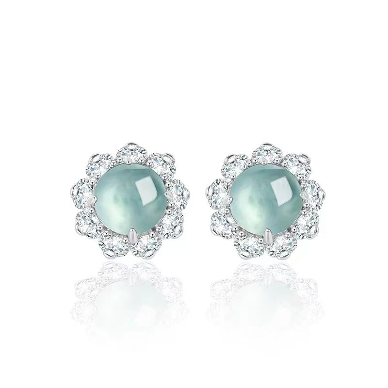 Natural Jadeite Studs Earrings-Inner Peace