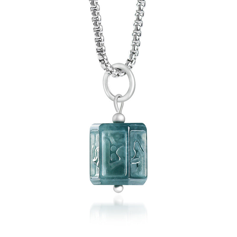 Inner Peace-Six-Syllable Mantra Ice Jade Pendant
