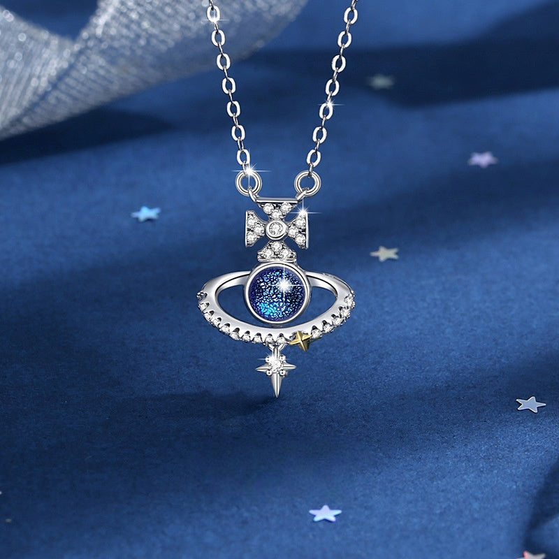 Love at First Sight-Saturn Sterling Silver Necklace