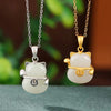 Lucky Fortune Waving Arm Cat Necklace-Maneki neko