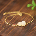 Gourd Nephrite Jade & Red Agate Bracelet-Blessings for Life