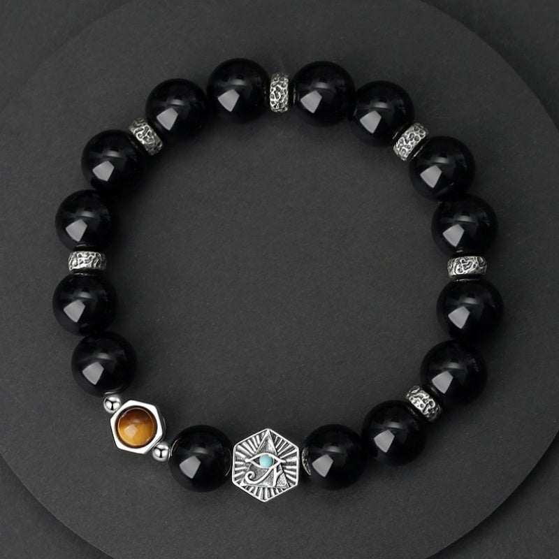 Eye of Providence Obsidian Tiger's Eye Bracelet-Modern Insight