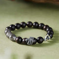 Coiled Serpent Ebony Rutilated Quartz Bracelet-Fearless Soul