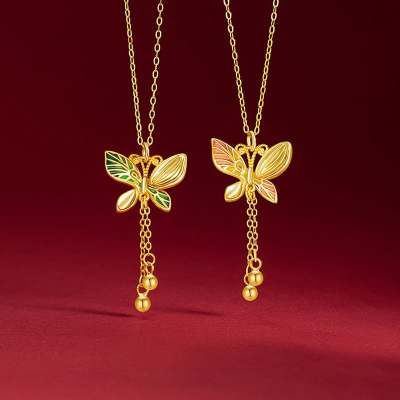 Butterfly Tassel Pendant Necklace-Graceful Radiance