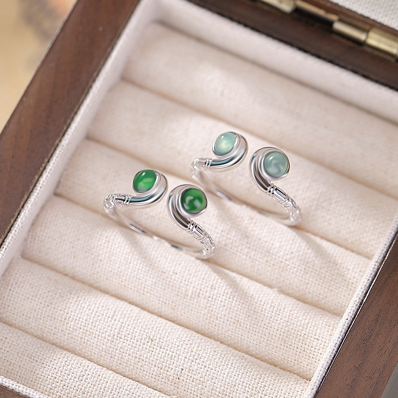 Naturroter Achat 925er Silber Feng Shui Glücksring