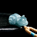Natural Blue Jadeite Nine-Tailed Fox Pendant – A Jade Ice Variety Carving