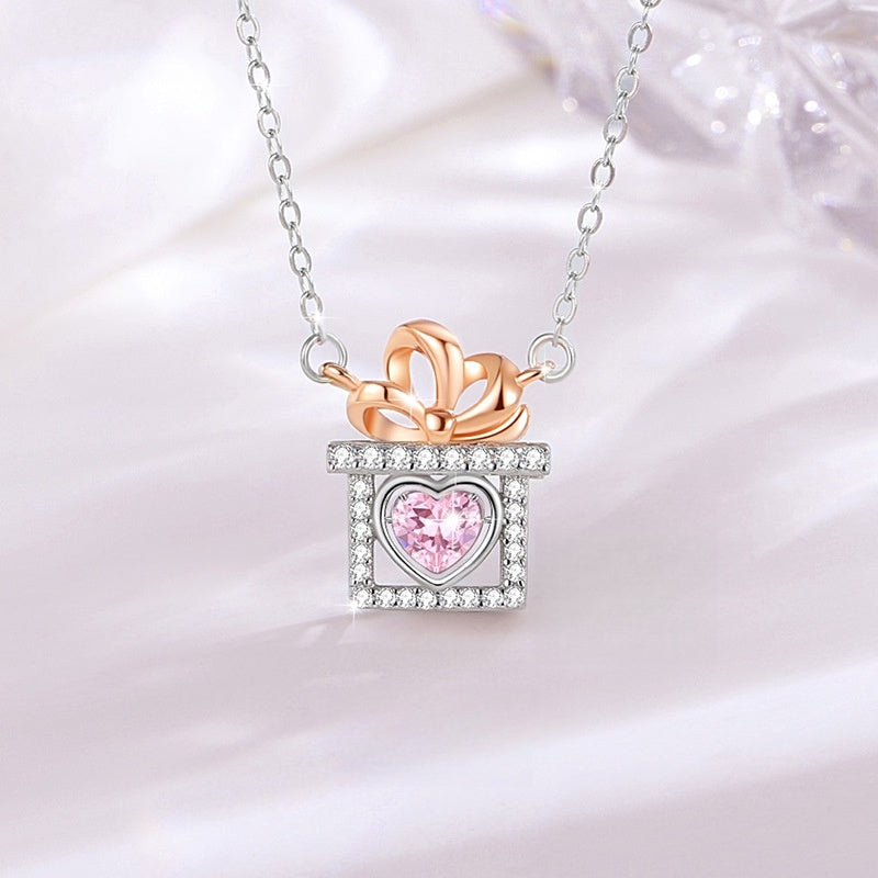 Heart Gift Box Silver Necklace-Love Beyond Words