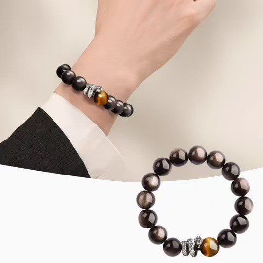 Power Dragon Black Obsidian Men Bracelet-Attract Luck