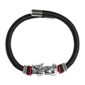 Silbernes Pixiu Armband – Leder Titan