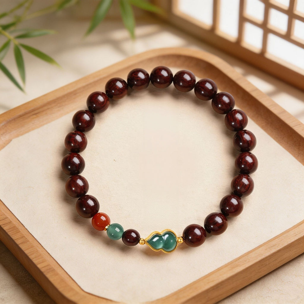 A Turn of Fortune-Purple Sandalwood Jade Gourd Bracelet