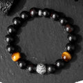 Noble Resolve-Dragon 999 Fine Silver Ebony Tiger's Eye Bracelet