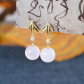 Bamboo Leaf Chalcedony Drop Earrings-Room to Grow