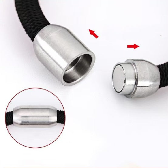 Men’s Sterling Silver Dragon Head Handmade Rope Bracelet -Protection&Luck