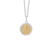 Yellow Jambhala Six True Words Silver Pendant Necklace -Protection and Prosperity