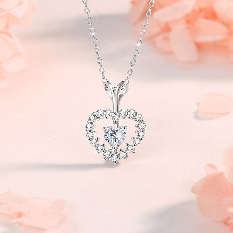 Heart Sterling Silver Necklace-Always in My Heart