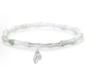 Weißer Jade Fengshui Silberarmreif