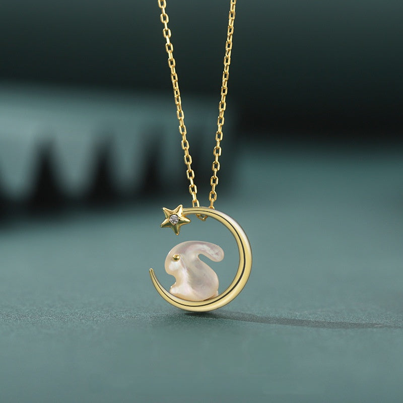 Moon Rabbit Shell Necklace-A Little Good Luck