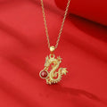 Year Of Dragon Red Agate Silver Necklace-Fortune Prosperity