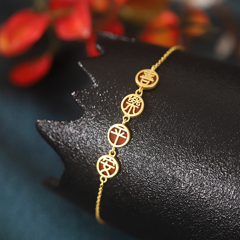 Joy & Peace Red Agate Bracelet-Wishing You Well