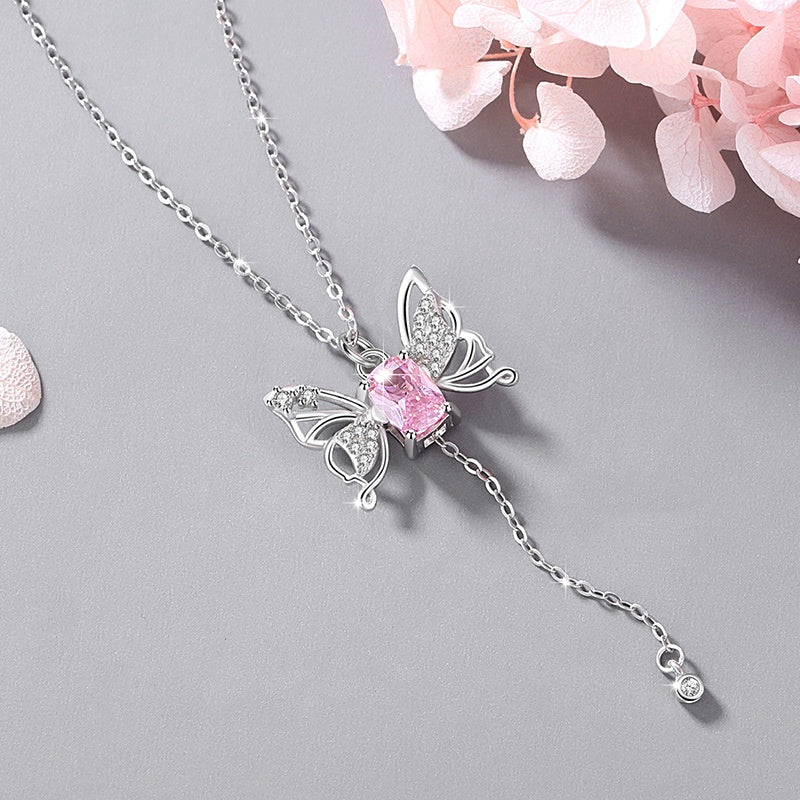 Moving Butterfly Sterling Silver Necklace-A Flutter of Love