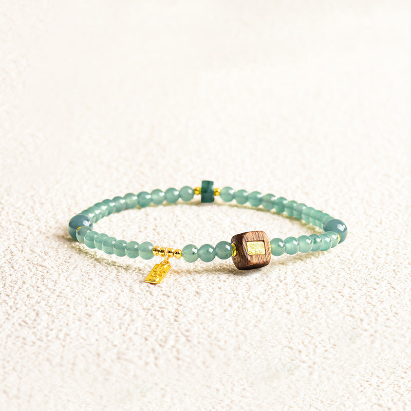 Ice Jade & Agarwood Harmony Bracelet-Whispers of Zen