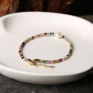 Natural Pearl Tourmaline Bracelet-Prosperity Luck