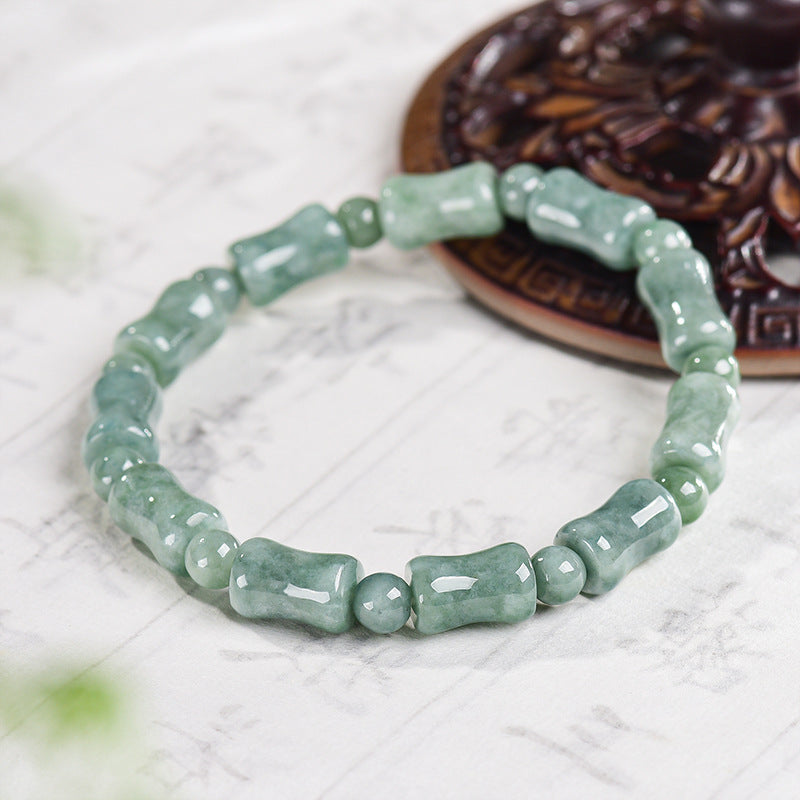 Green Jade Bamboo Bracelet-Growth, Success & Lasting Blessings
