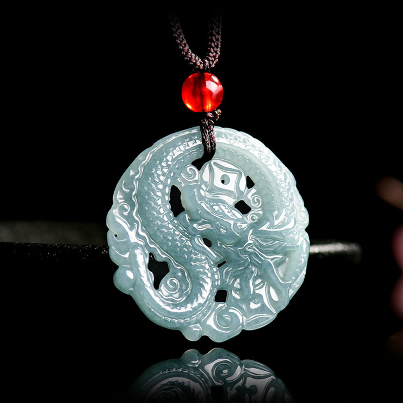 Prosperity Flow Dragon Jade Pendant-Prosperity & Success Guardian