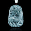 Natural Grade A Blue Jadeite Qilin Pendant – Ice Variety Jade Necklace for Men