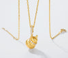 Vintage Gourd Necklace – 10K Gold-Tone Brushed Silver Pendant for Elegant Women