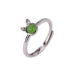 Rabbit Jade Silver Ring-Attract Luck