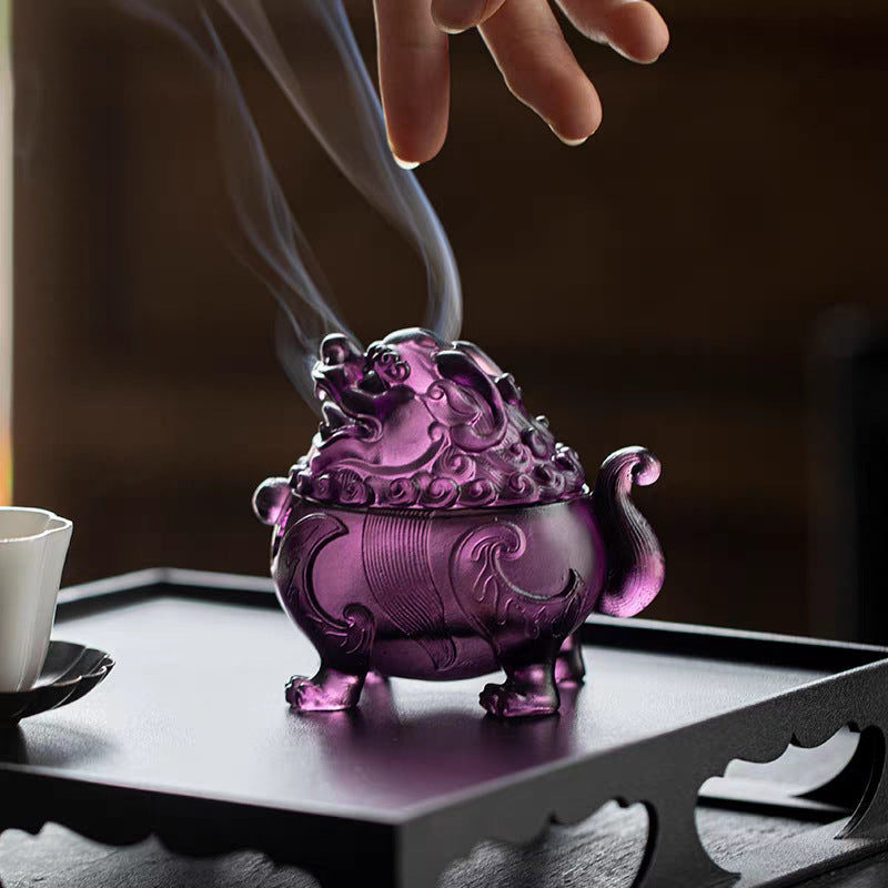 The Sovereign’s Breath Mythical Beast Glaze Incense Burner-Dragon’s Fifth Son Suanni