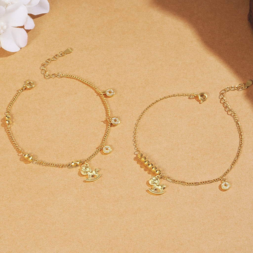Fortune Gallop Golden Bracelet–Lucky Horse of Wealth 2026 Year of the Horse Edition Necklace