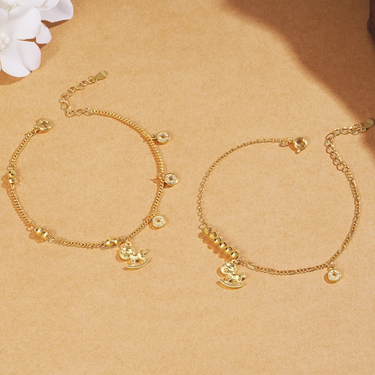 Fortune Gallop Golden Bracelet–Lucky Horse of Wealth 2026 Year of the Horse Edition Necklace