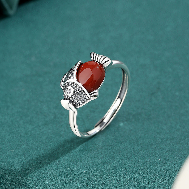 Koi Fish 925 Sterling Silver Ring-Perseverance and Abundance