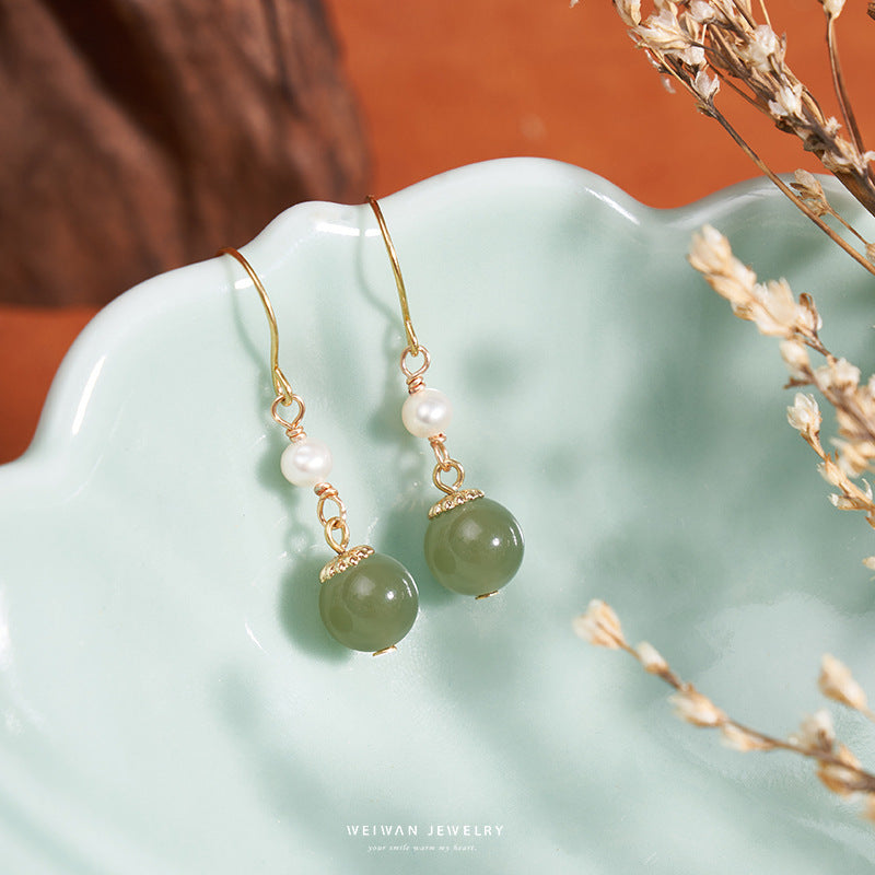 Calm in Motion-Hetian Jade Earrings