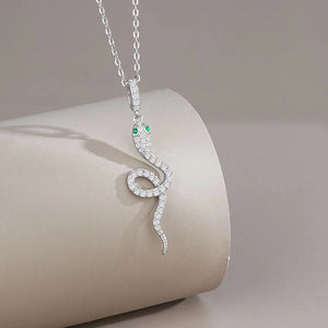 Zodiac Snake New Year Silver Necklace-Passion & Determination