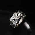 Good Fortune-Five Coins S925 Silver Adjustable Ring