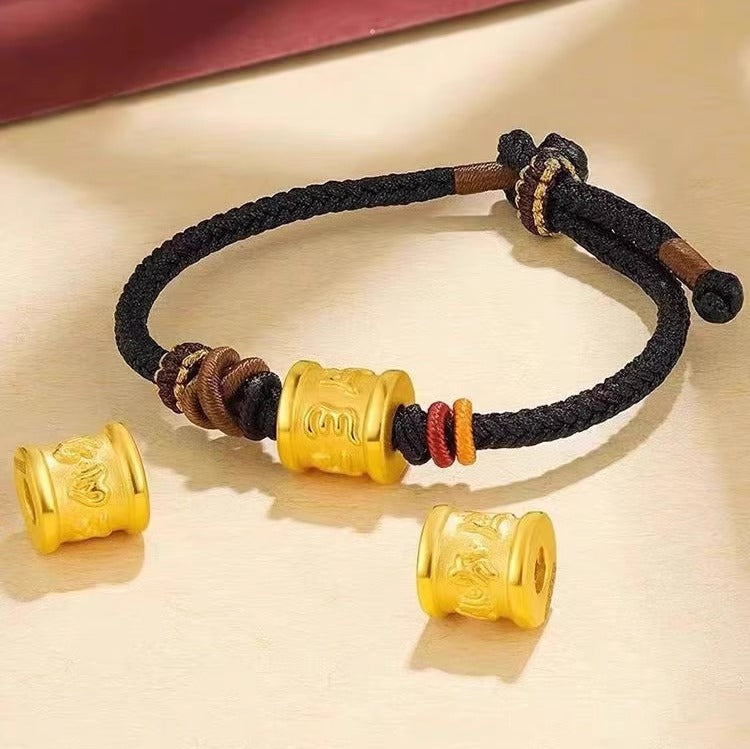 Gold Six True Word Red Rope Lucky Bracelet