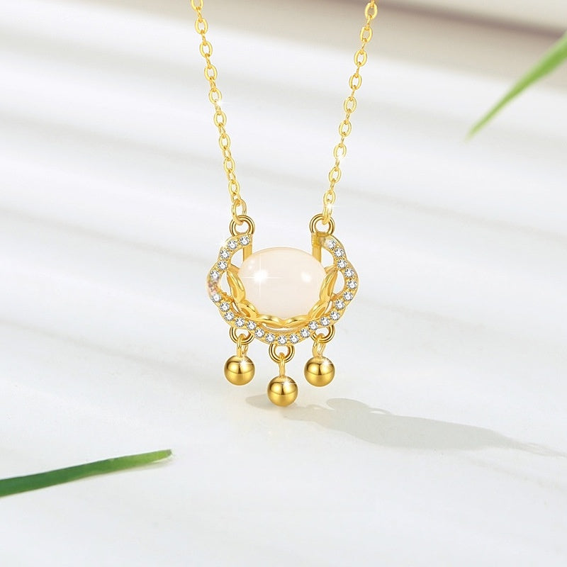 Peace Lock Chalcedony Necklace-Peace & Good Fortune