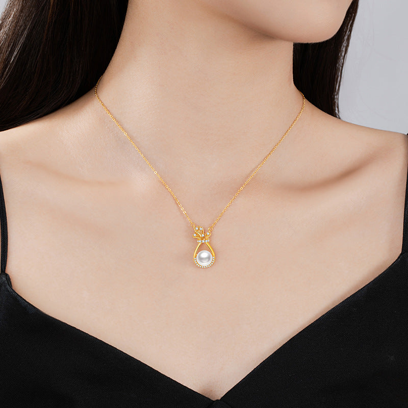 Fortune Bag Freshwater Pearl Necklace-Blessings to Share