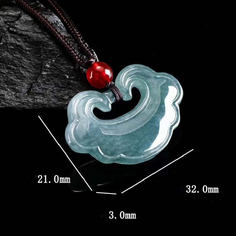 Ruyi Lucky Pendant-Ice Jade
